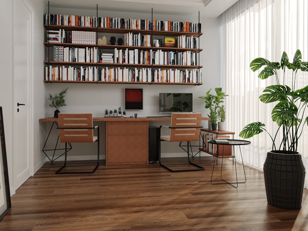 Кварцвиниловый SPC ламинат Cronafloor Wood Дуб Регин BD-40030-5 1200×180×4 фото в интерьере